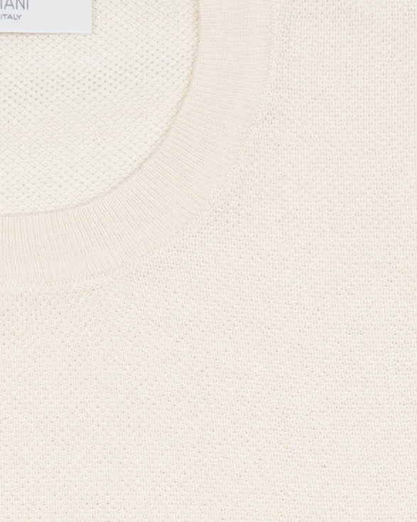 Silk & Cotton Tee in Ecru