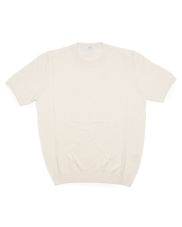 Silk & Cotton Tee in Ecru