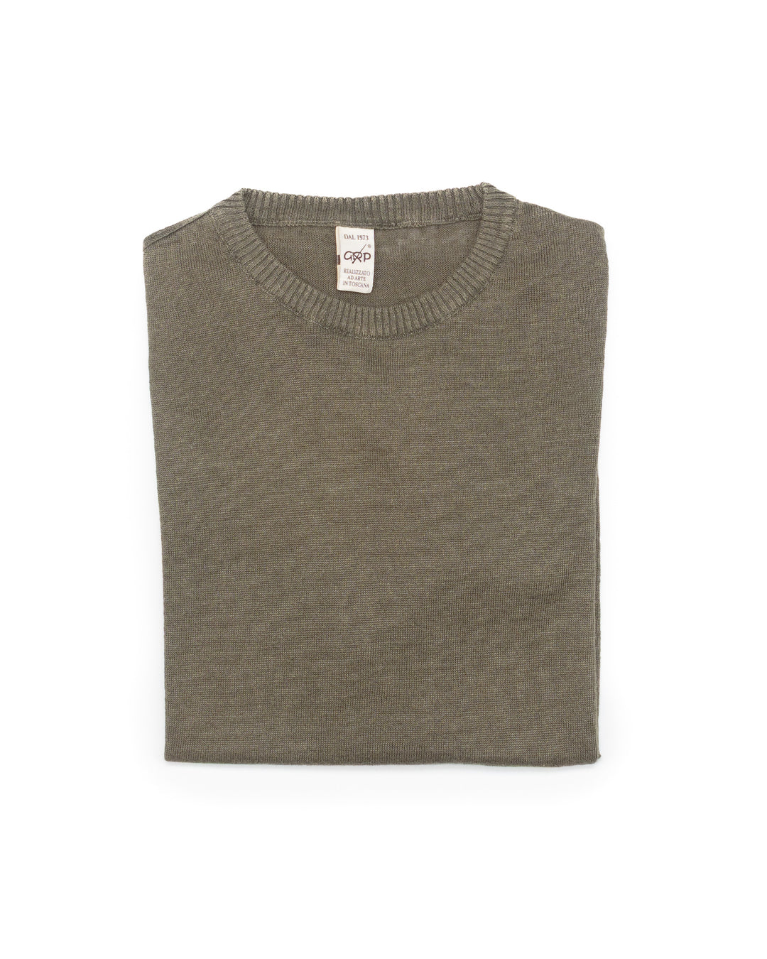 PL10 Short Sleeve Linen Crewneck in Military Green