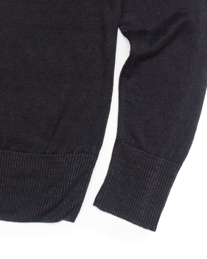 PL10 Long Sleeve Linen Crewneck in Black