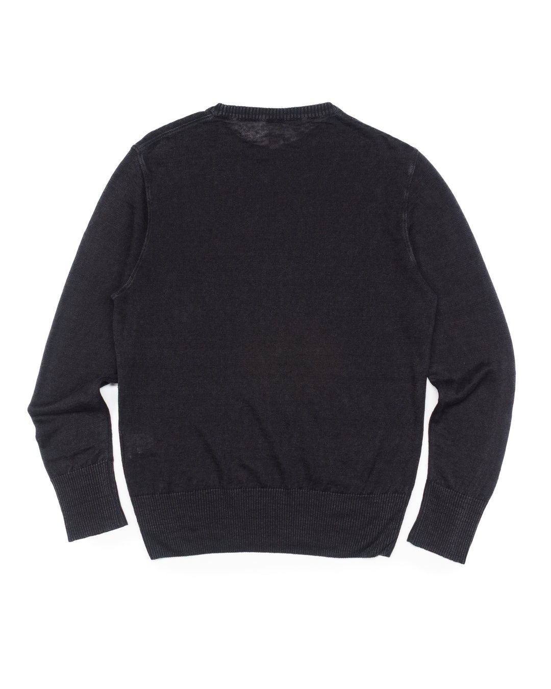 PL10 Long Sleeve Linen Crewneck in Black