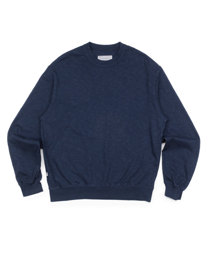 The Flame Crewneck in Indigo Slub