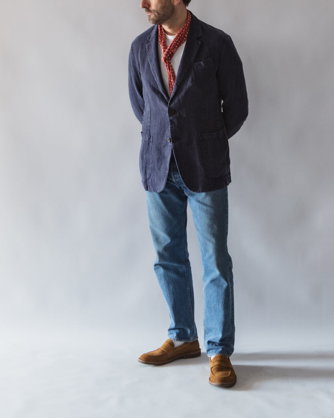 The Alvin Jacket in Indigo Linen