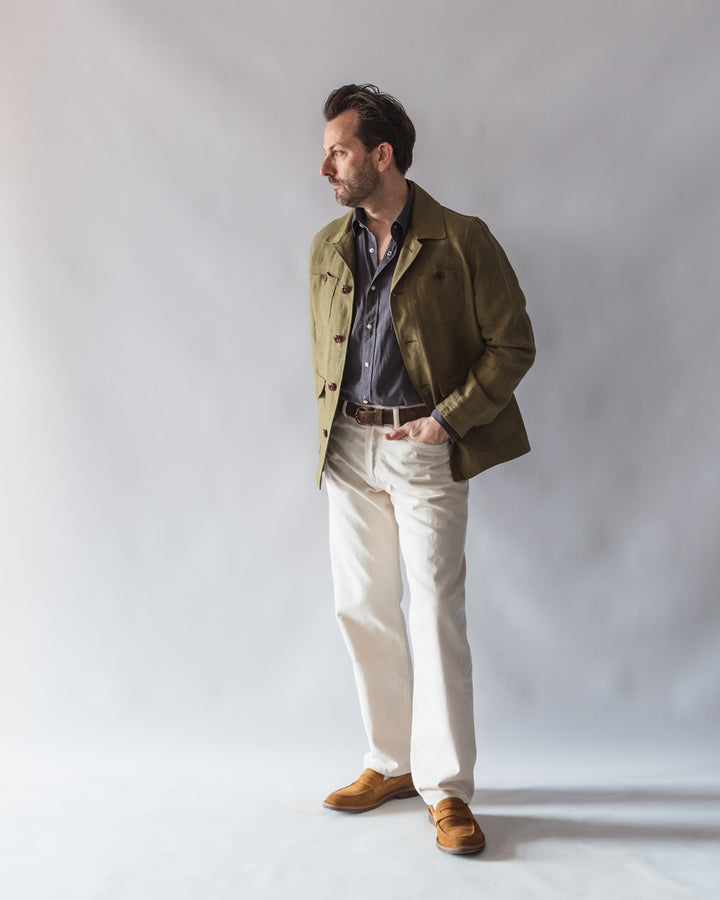 The Morganti Linen Jacket in Olive