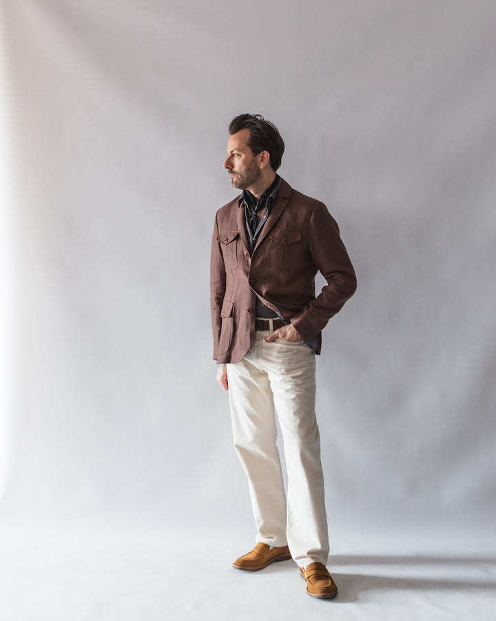 The Collina Linen Jacket in Earth