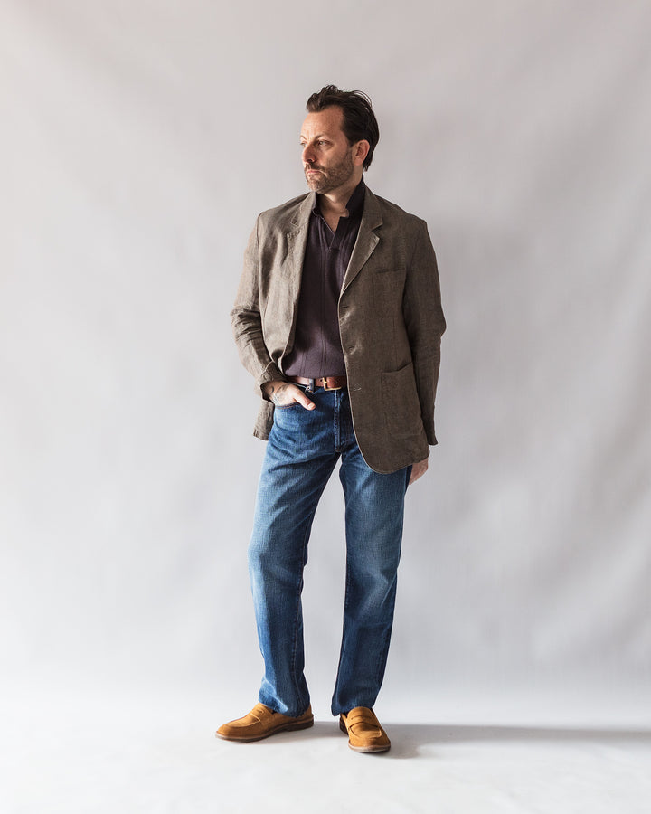 The James Jacket in Copper Green Linen