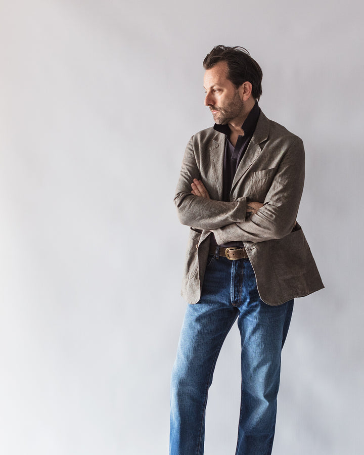 The James Jacket in Copper Green Linen