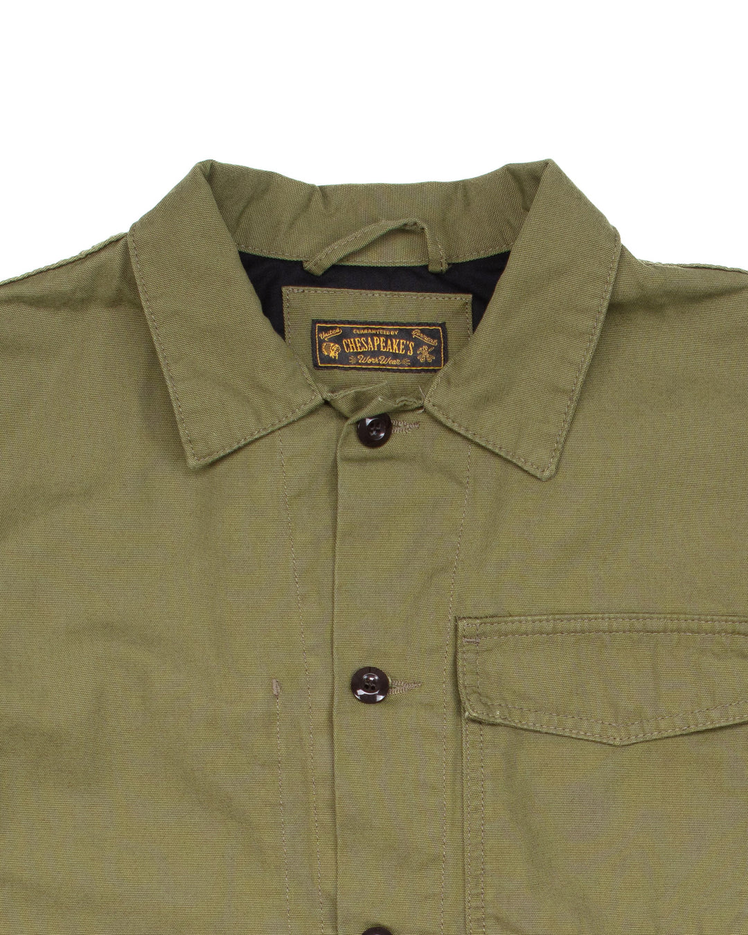 The Concord Work Shirt in Military Green Canvas