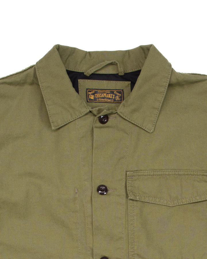 The Concord Work Shirt in Military Green Canvas