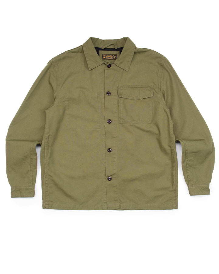The Concord Work Shirt in Military Green Canvas