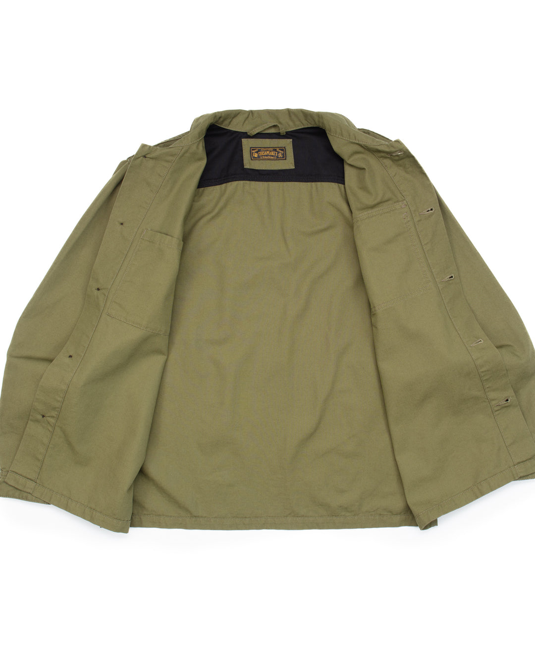 The Concord Work Shirt in Military Green Canvas