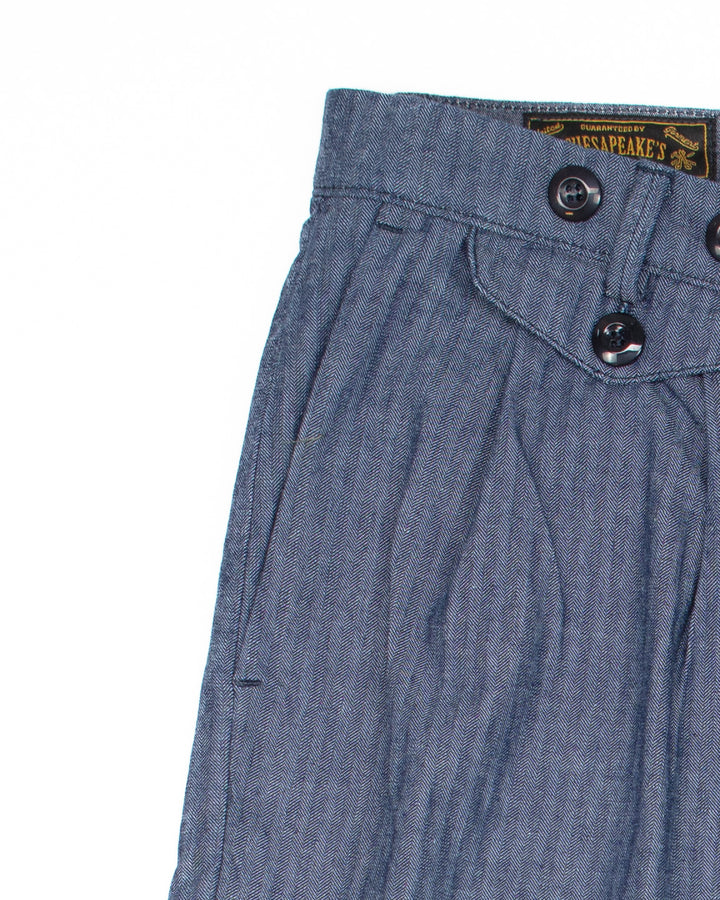 The Putney Double Pleated Trouser in HBT