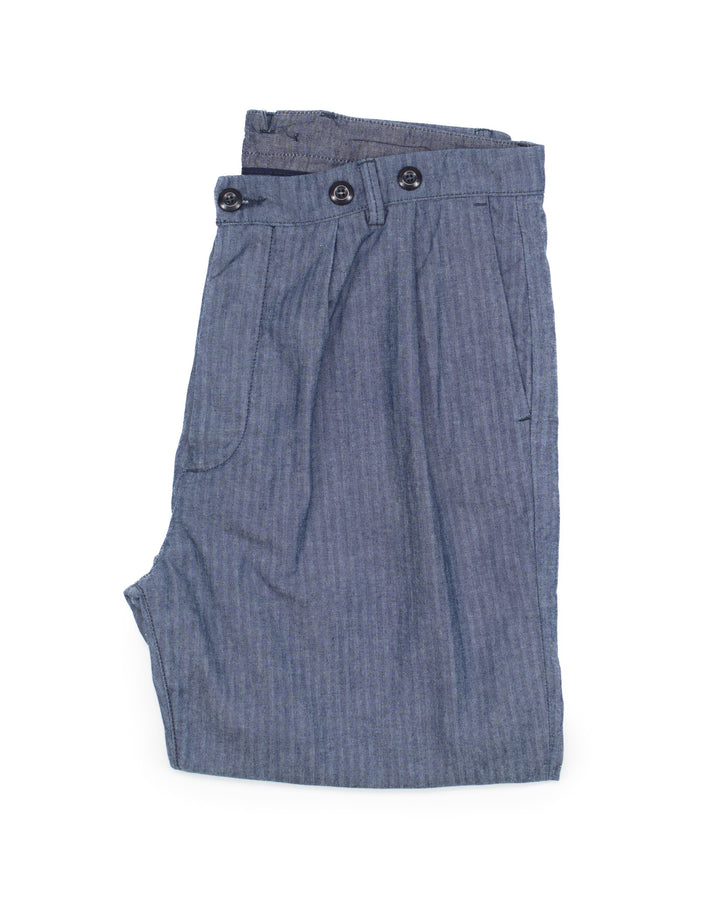 The Putney Double Pleated Trouser in HBT