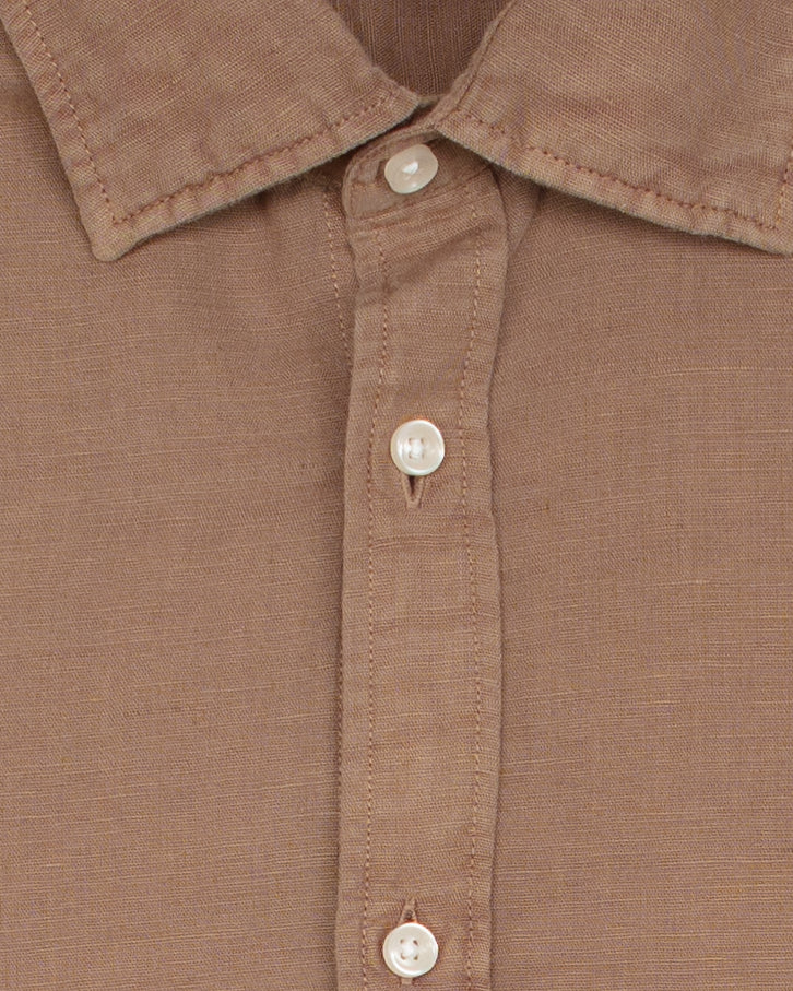 The Flynn Cotton & Linen Shirt in Tan