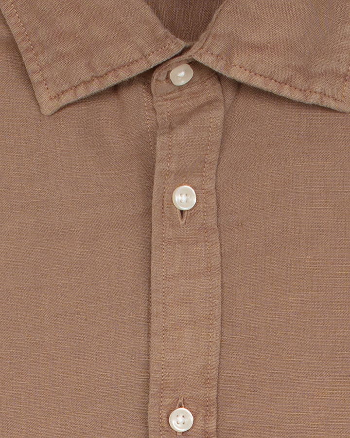 The Flynn Cotton & Linen Shirt in Tan