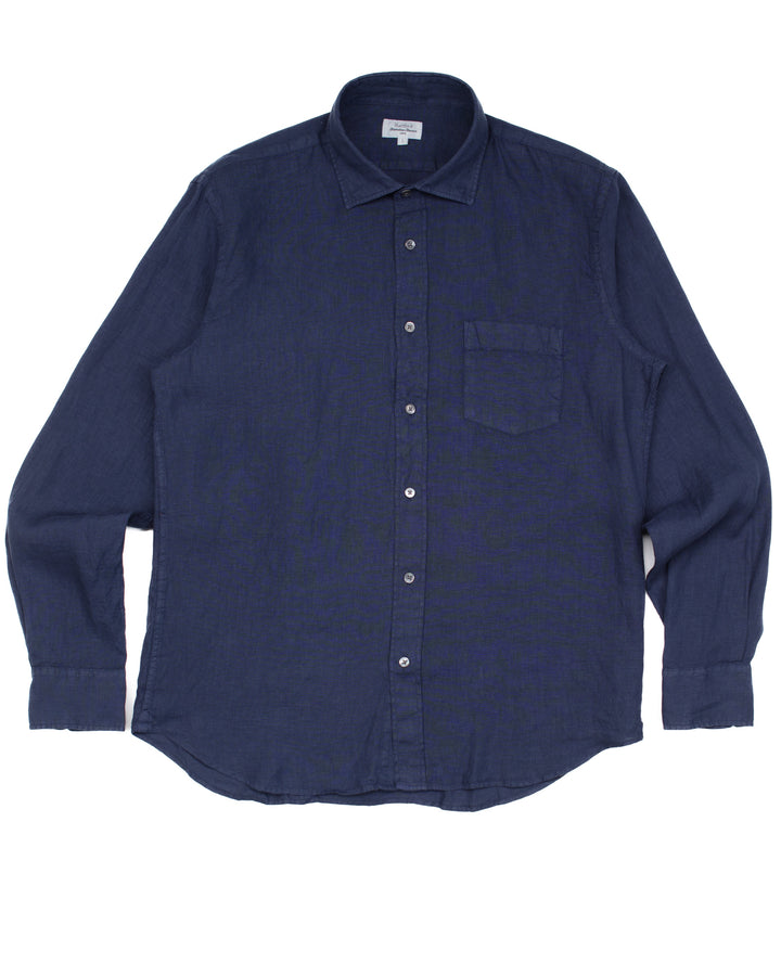 Paul Pat Shirt in Deep Blue Linen