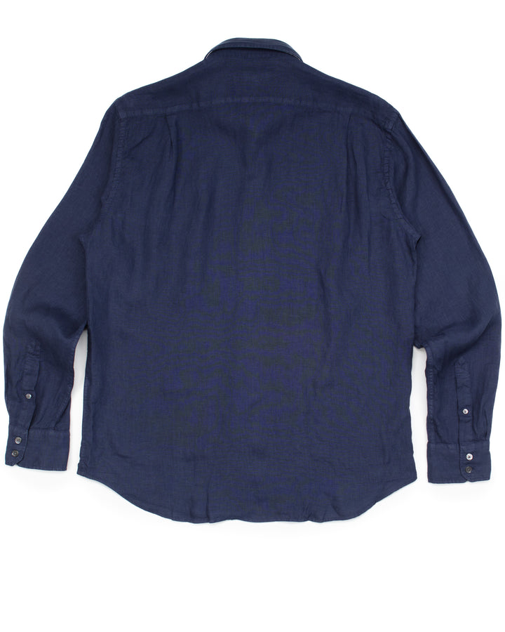Paul Pat Shirt in Deep Blue Linen