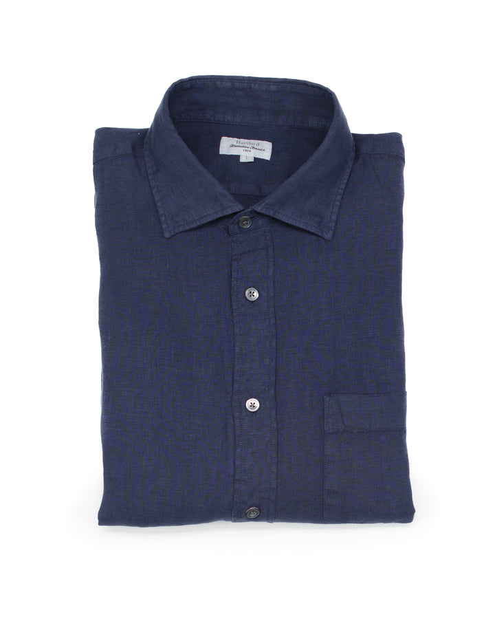Paul Pat Shirt in Deep Blue Linen