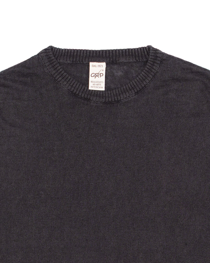 PL10 Long Sleeve Linen Crewneck in Anthracite