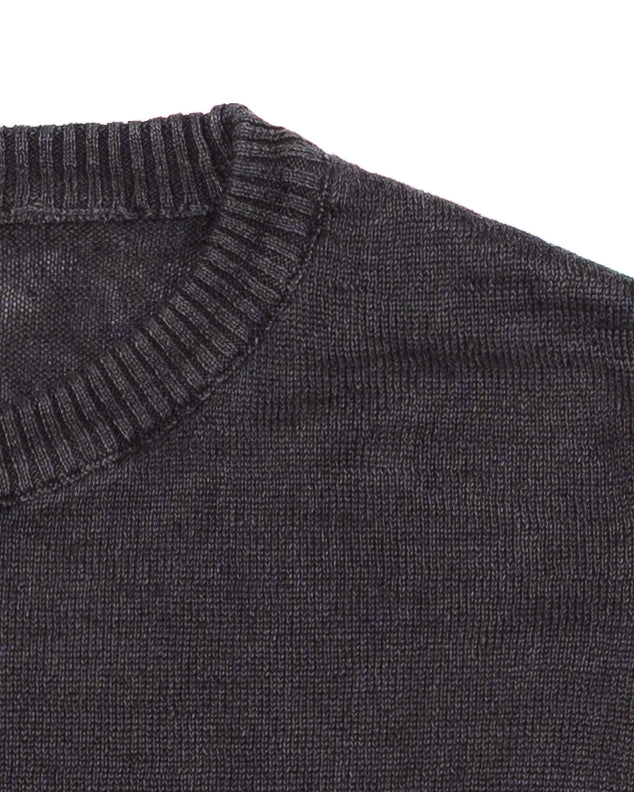 PL10 Long Sleeve Linen Crewneck in Anthracite
