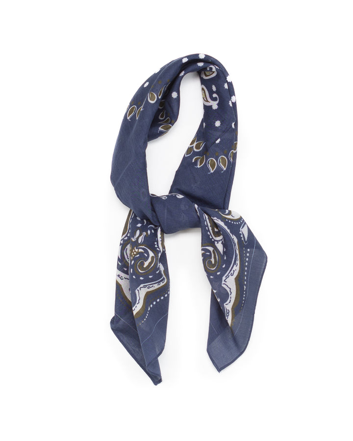 Navy Paisley Cotton Bandana