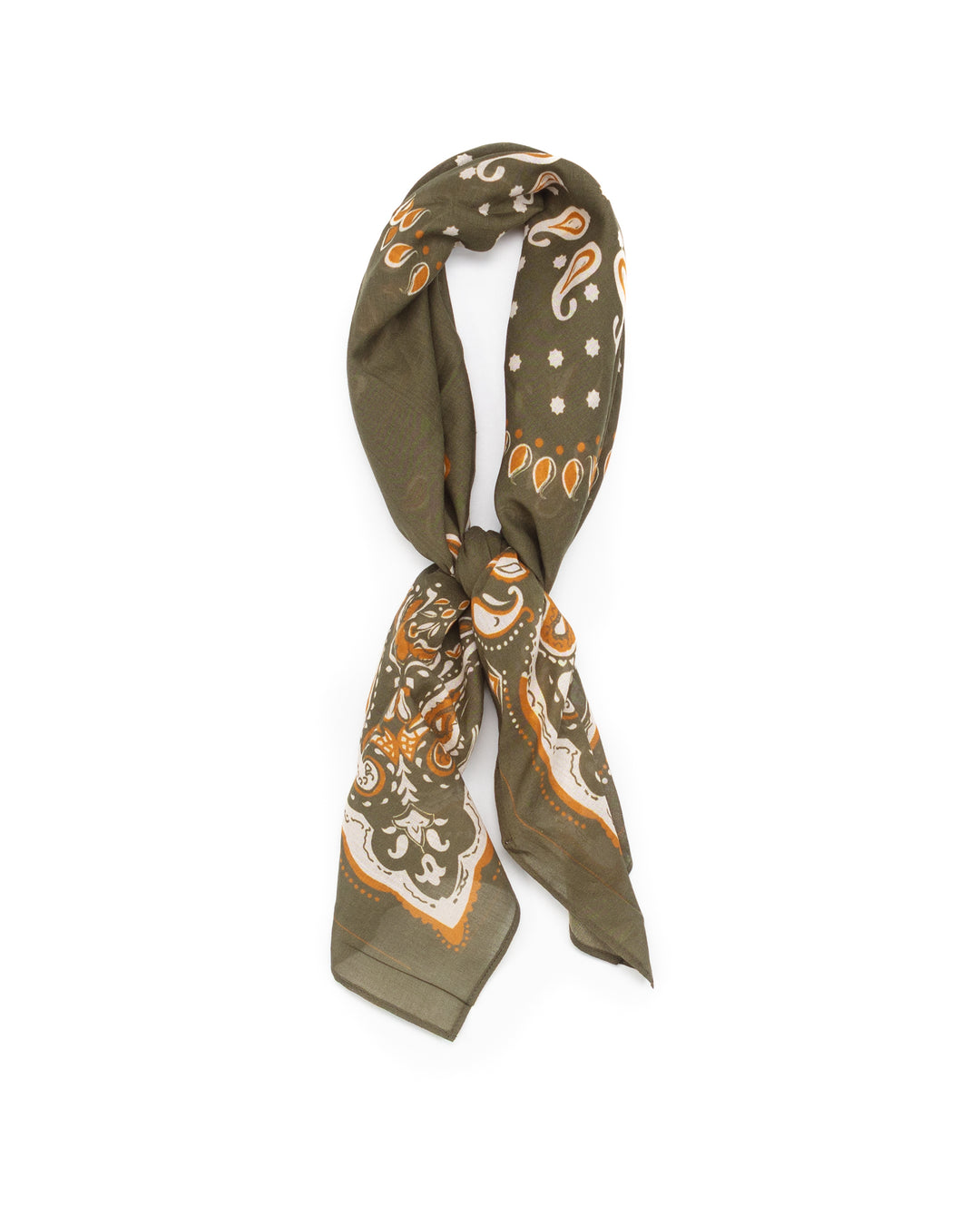 Green Paisley Cotton Bandana