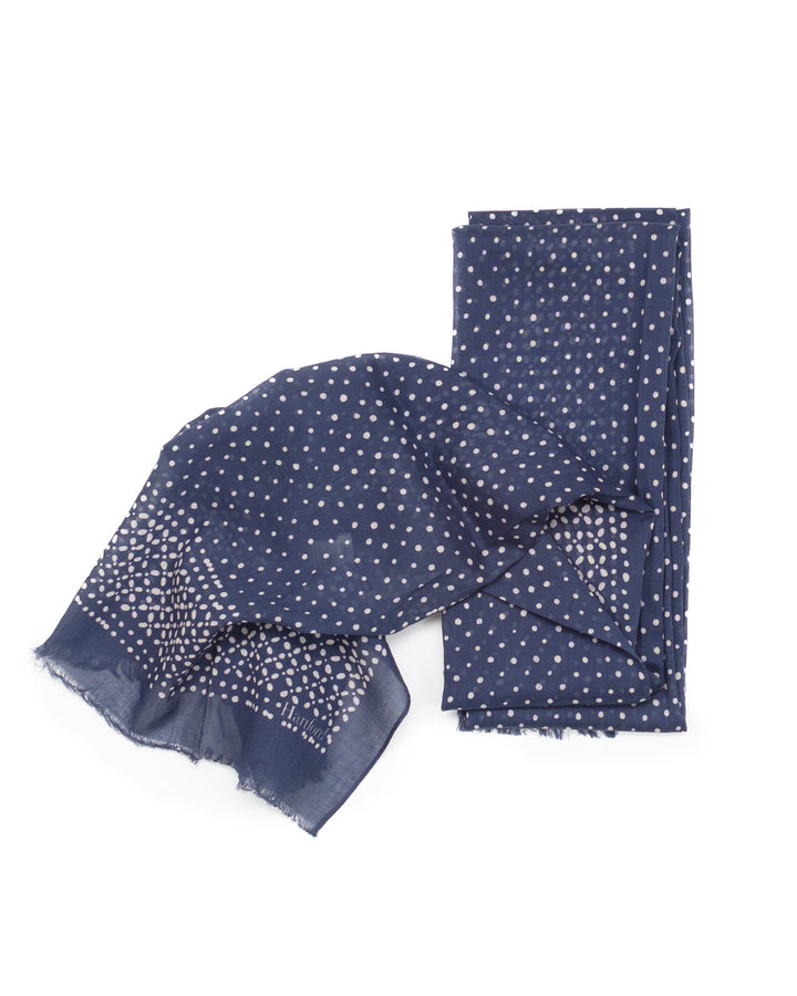 Polka Dot Navy Scarf
