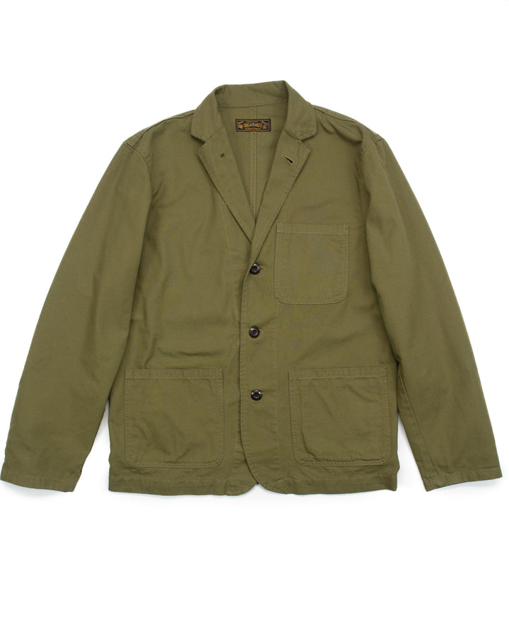 The Pembroke Blazer in Micro Canvas Military Green