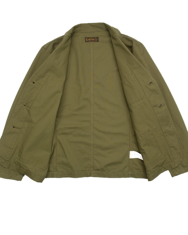 The Pembroke Blazer in Micro Canvas Military Green