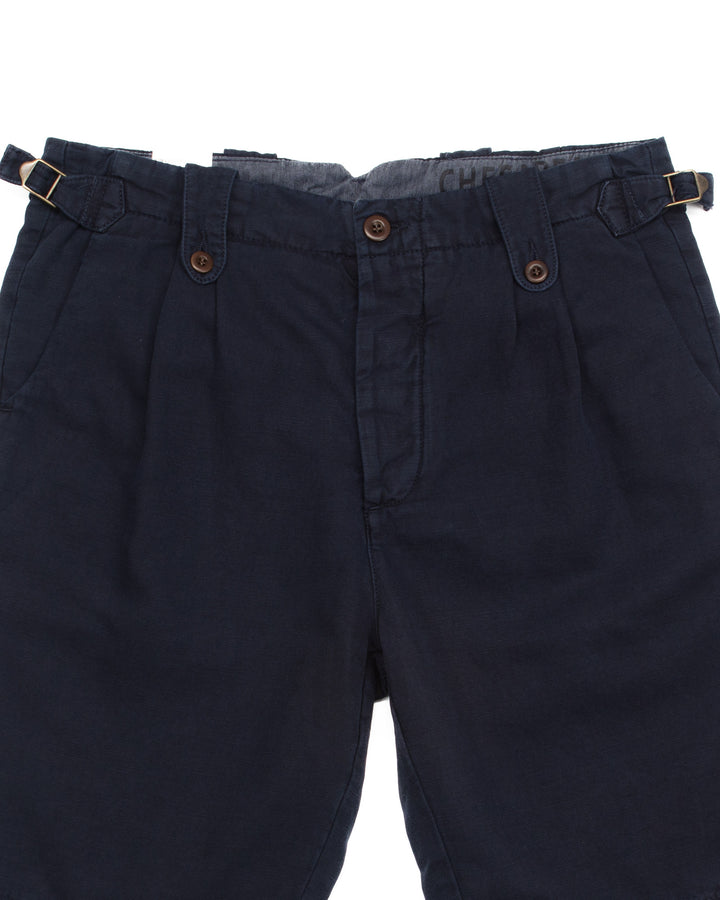 Navarre Cotton & Linen Shorts in Navy