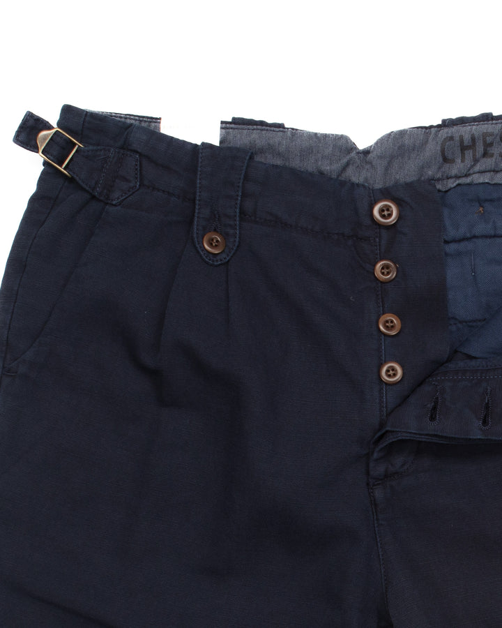 Navarre Cotton & Linen Shorts in Navy