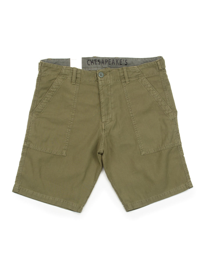 Shannon Fatigue Shorts in Army Satin