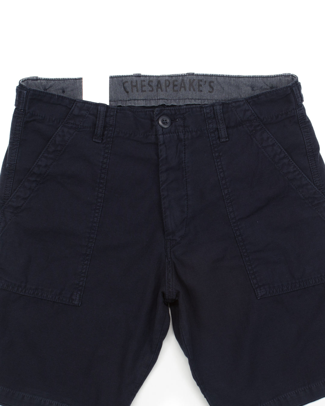 Shannon Fatigue Shorts in Navy Satin