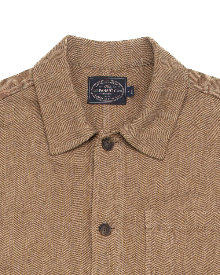 Studio Jacket in Khaki Herringbone