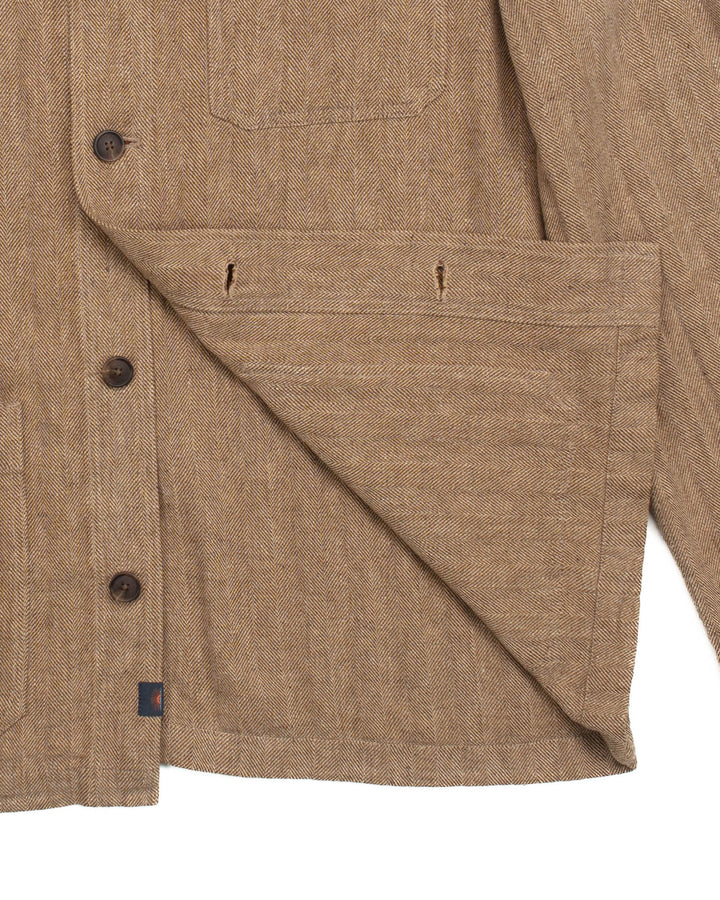 Studio Jacket in Khaki Herringbone
