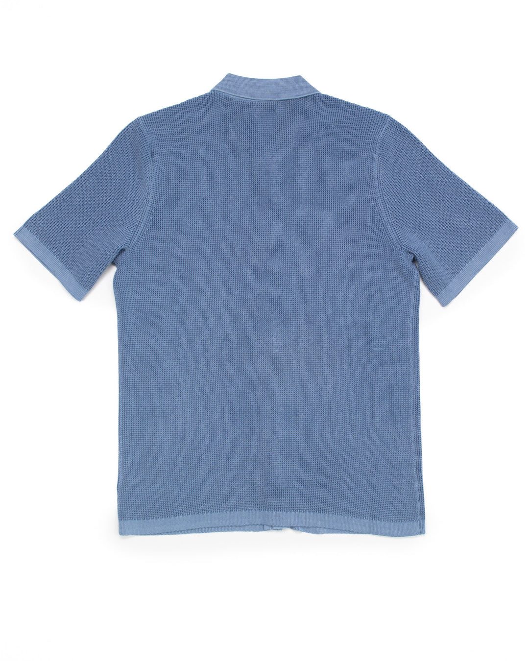 Short-Sleeve Sunwashed Sweater Shirt in Blue Sea