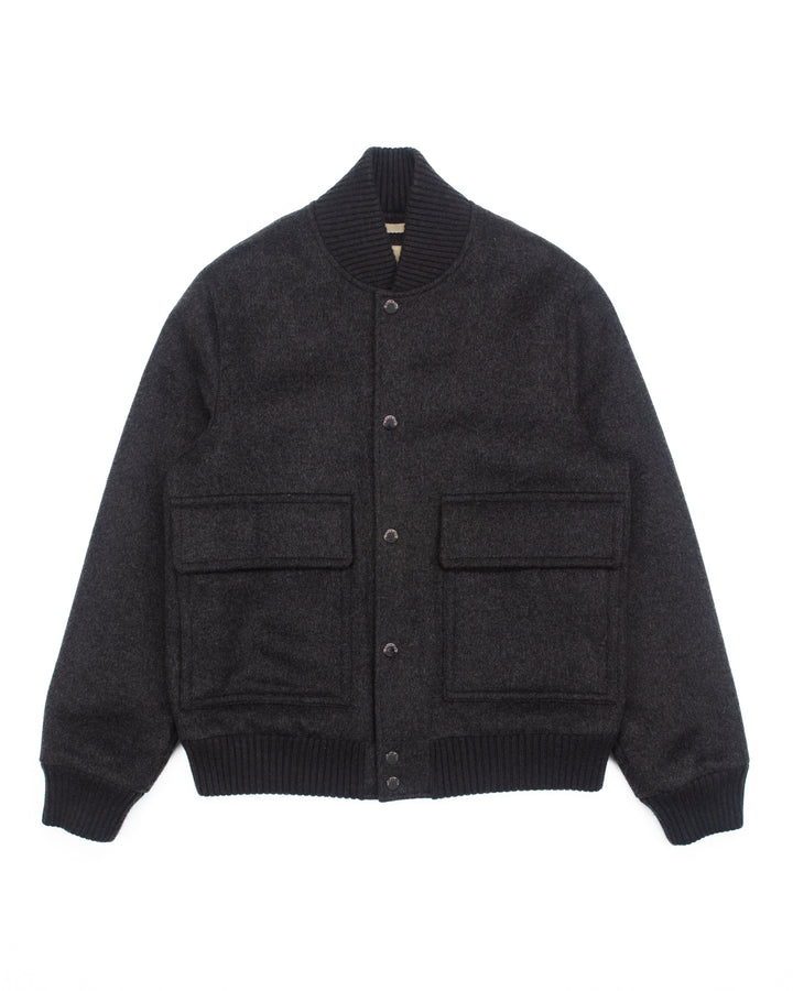 Bomber in Charcoal Wool #1699