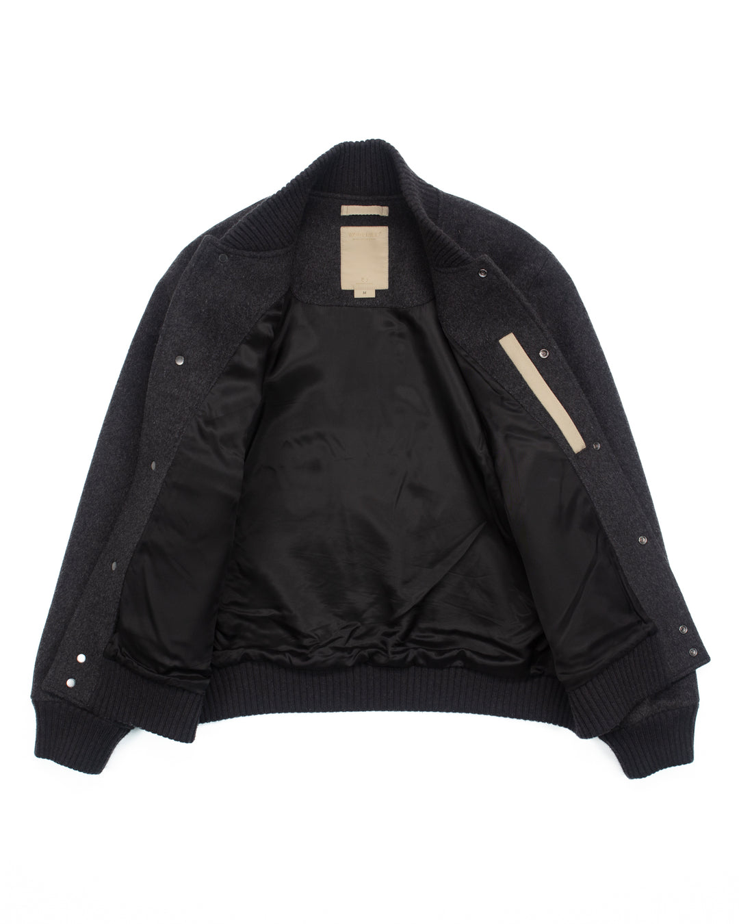 Bomber in Charcoal Wool #1699