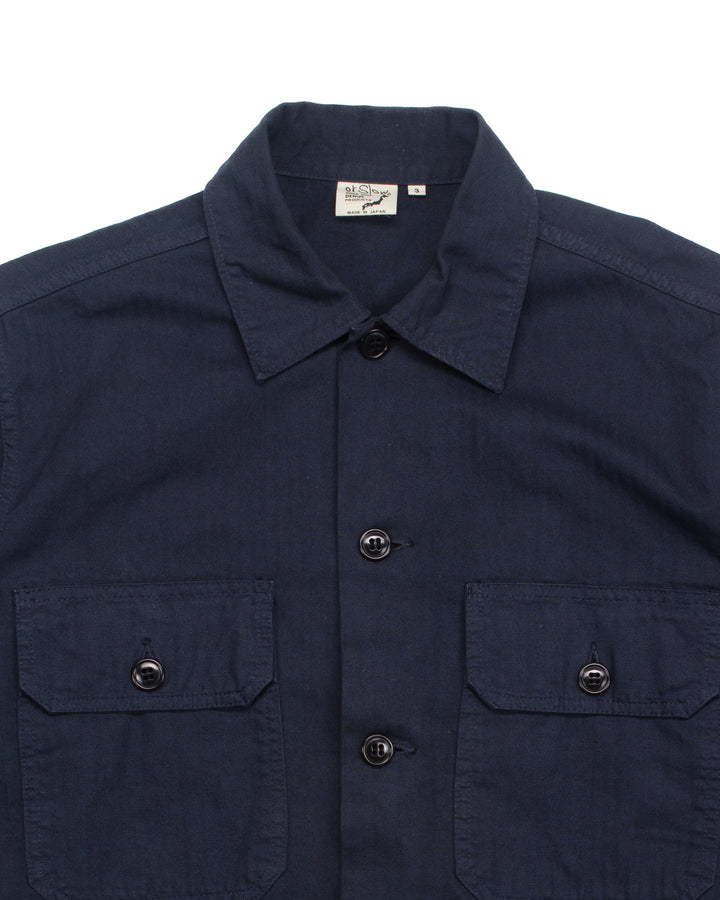 M-38 Ltd Edition Shirt Jacket in Navy Herringbone #1696