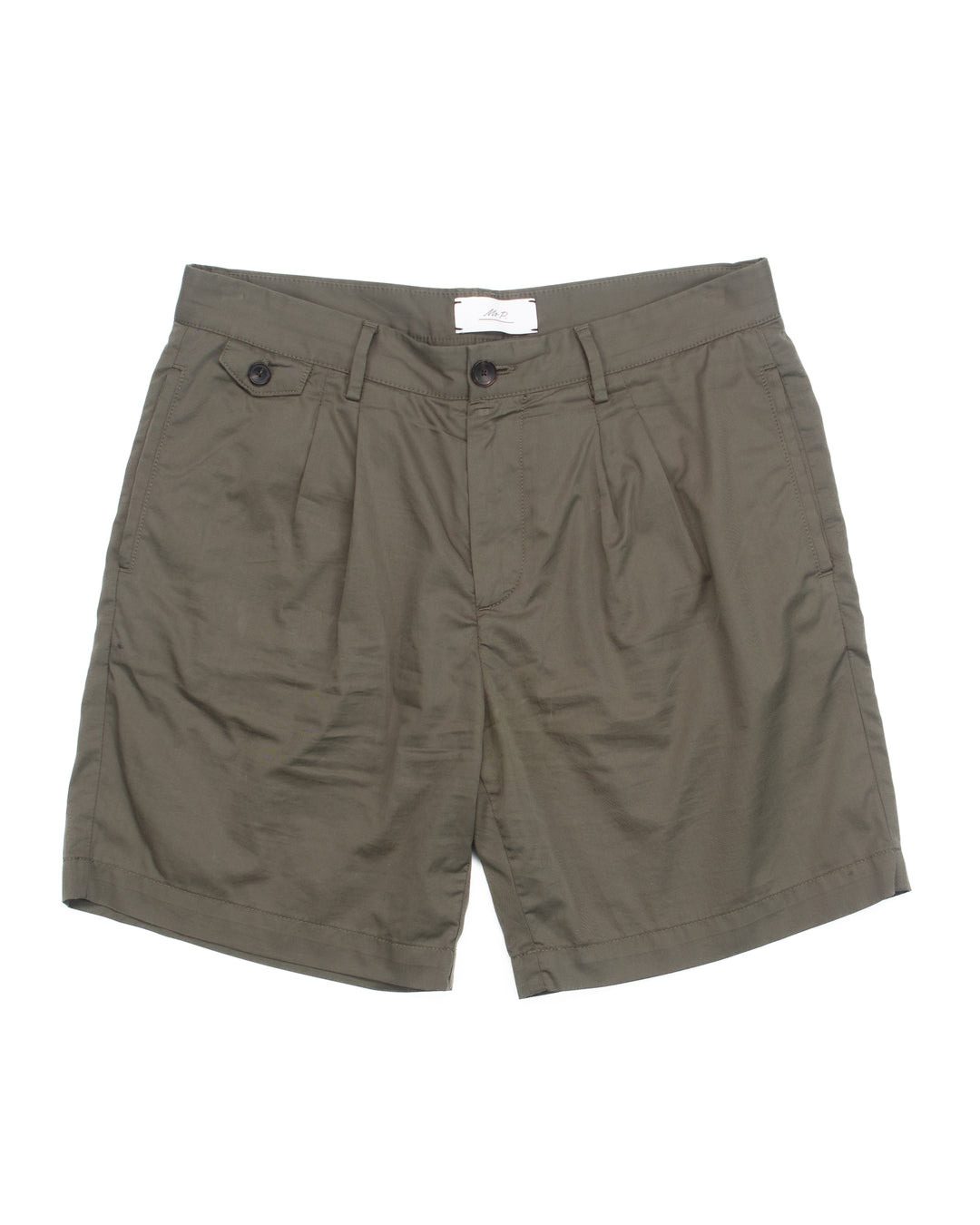 Poplin Pleated Shorts in Green #1695