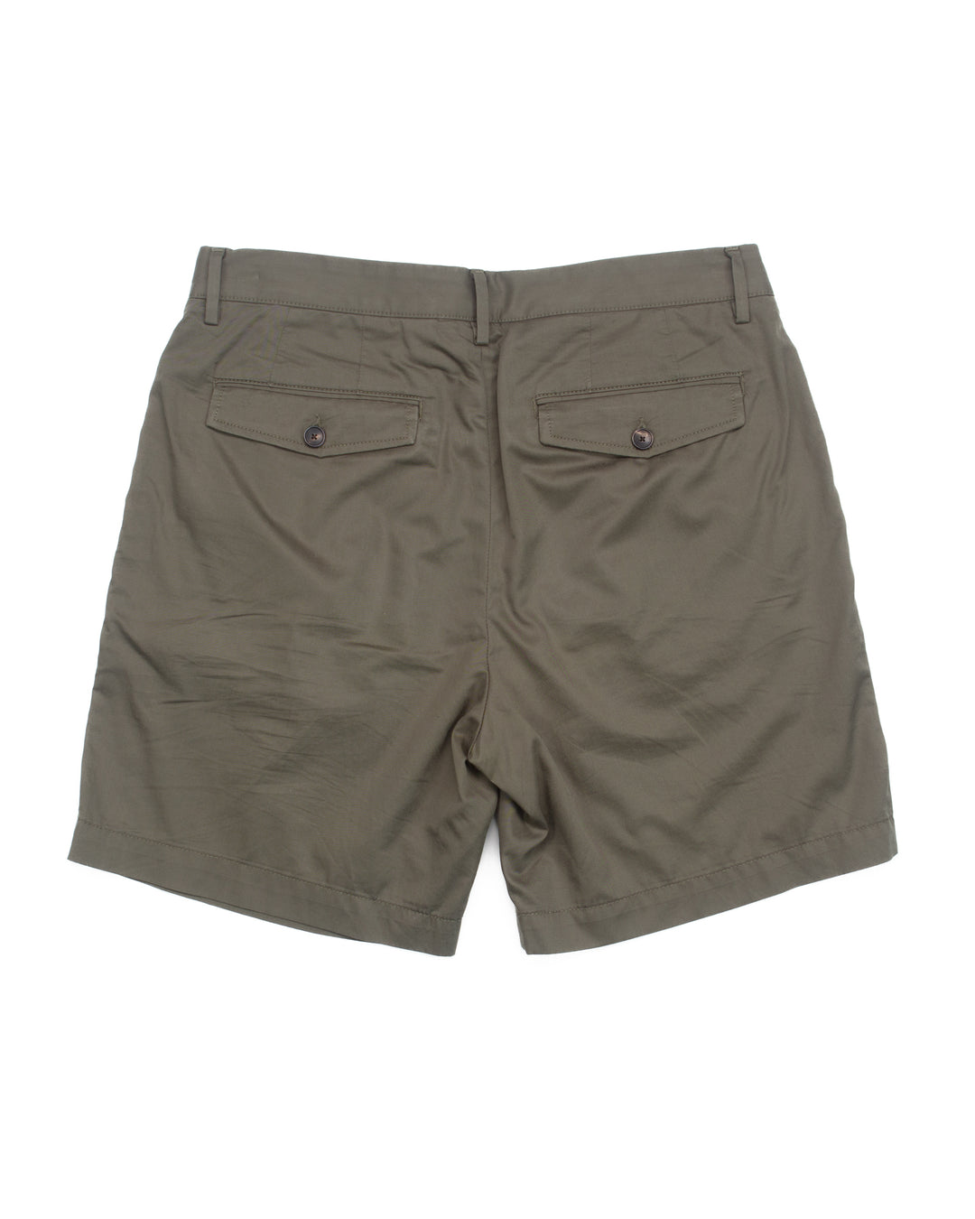 Poplin Pleated Shorts in Green #1695