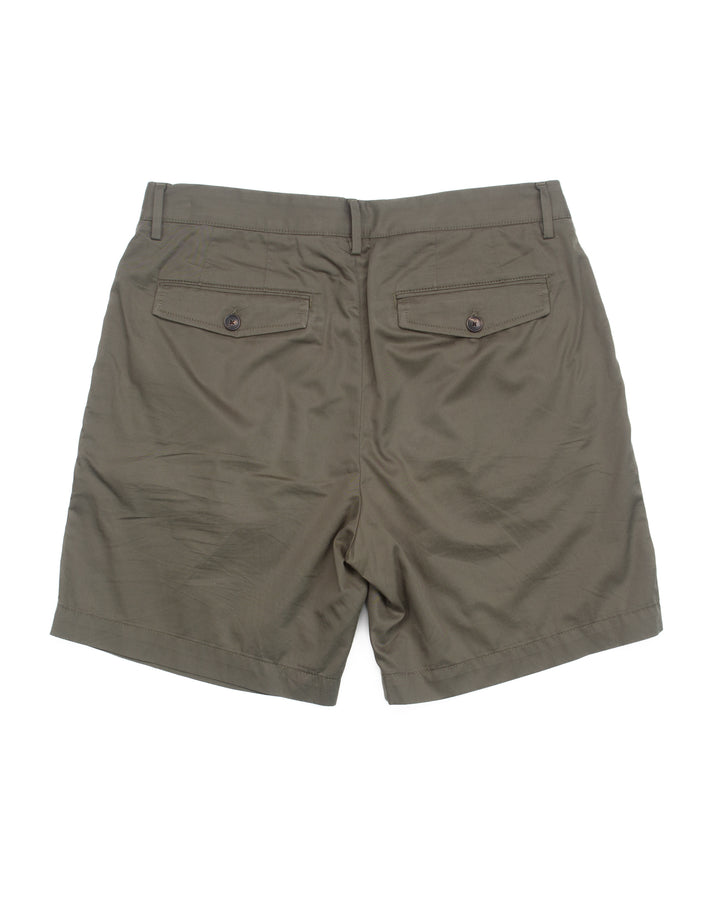 Poplin Pleated Shorts in Green #1695