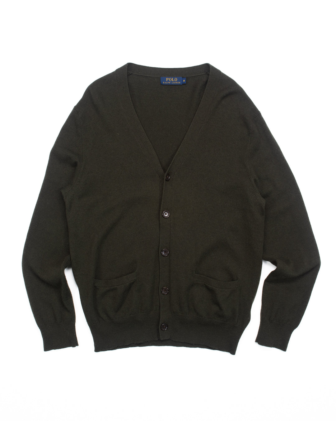 Olive Wool Cardigan #1796