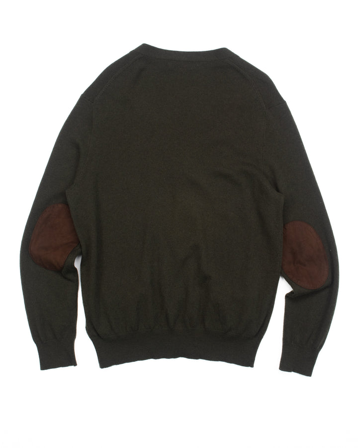 Olive Wool Cardigan #1796