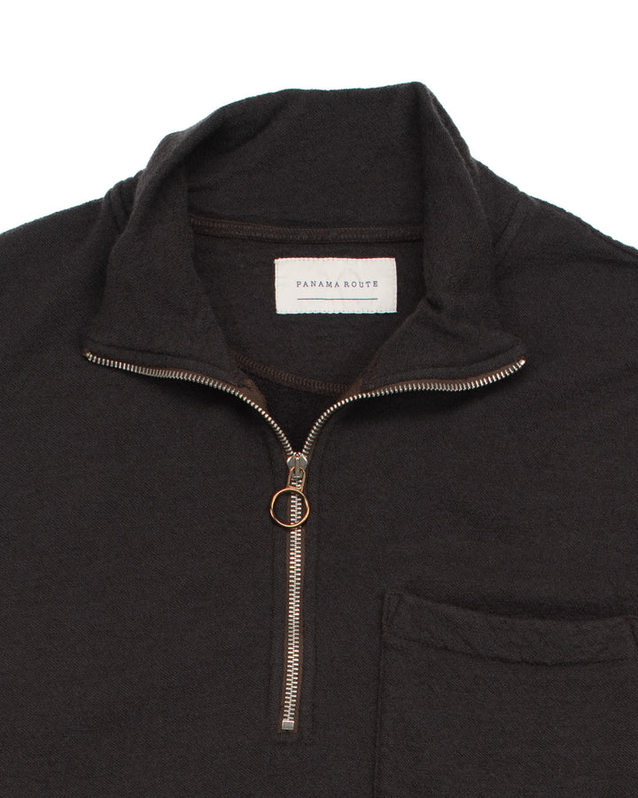 The Arnold Half Zip in Brown Wool