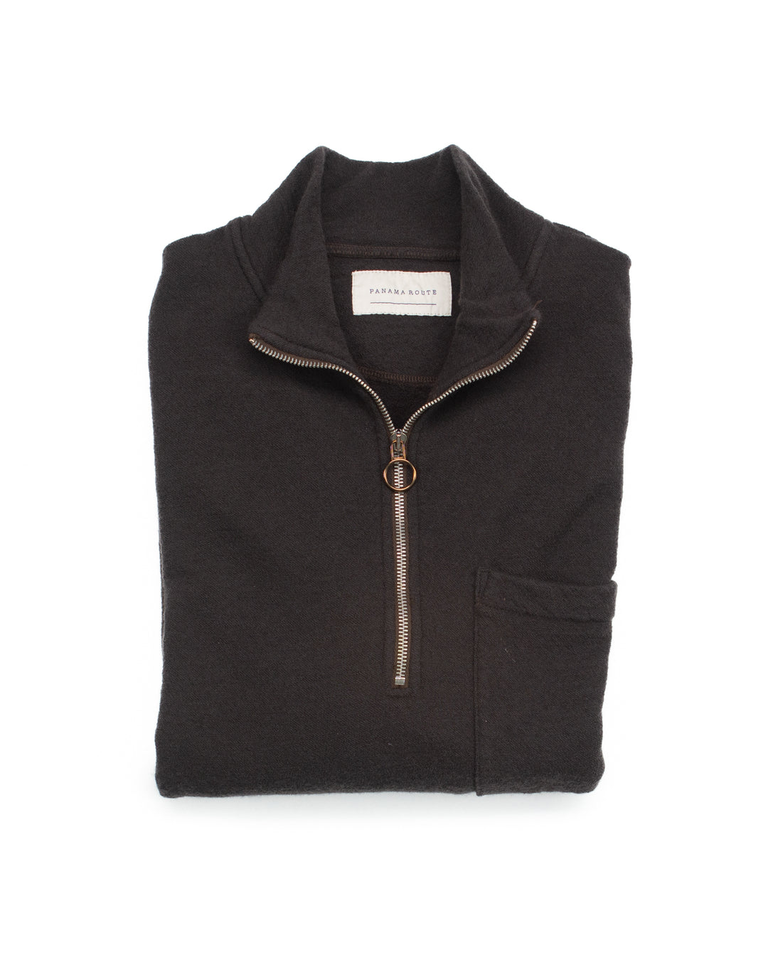 The Arnold Half Zip in Brown Wool