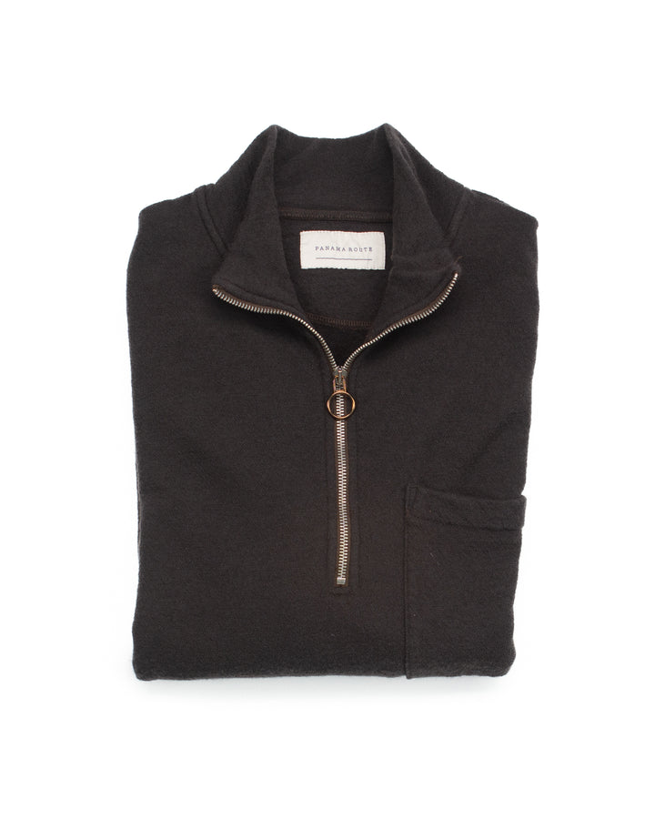 The Arnold Half Zip in Brown Wool