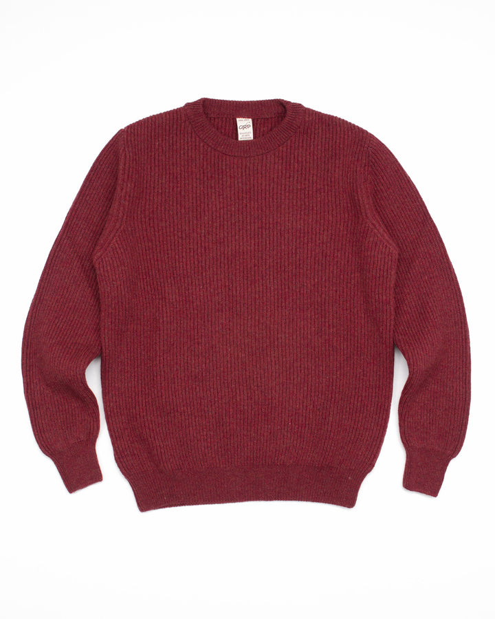 Ribbed Crewneck in Cherry