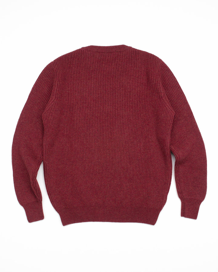 Ribbed Crewneck in Cherry