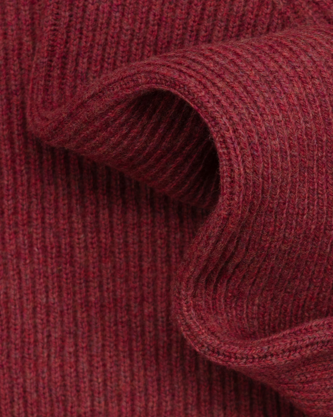 Ribbed Crewneck in Cherry